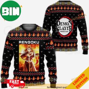 Rengoku Kyoujurou Demon Slayer Kimetsu No Yaiba Anime Ugly Sweater