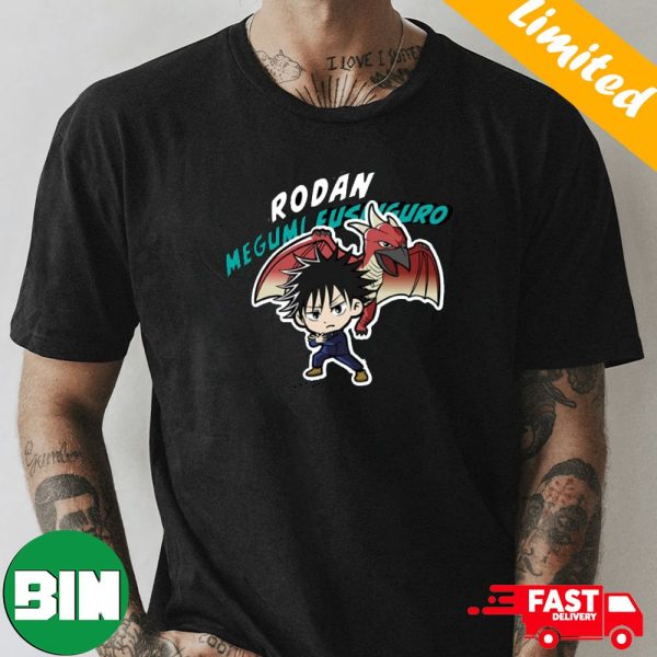 Rodan x Megumi Fushiguro x Godzilla x Jujutsu Kaisen Collab T-Shirt