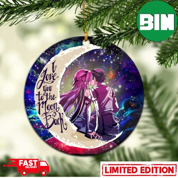 SAO Sword Art Online Asuna Kirito Love You To The Moon Galaxy Perfect Gift For Holiday Ornament