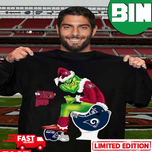 San Francisco 49ers Grinch Los Angeles Rams Toilet Seattle Seahawks Helmet T-Shirt