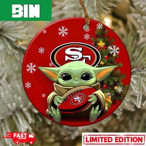 San Francisco 49ers Baby Yoda NFL Christmas 2023 Christmas Tree Decorations Ornament