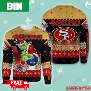 San Francisco 49ers Grinch Toilet 3D Xmas 2023 Gift For Fans Ugly Christmas Sweater