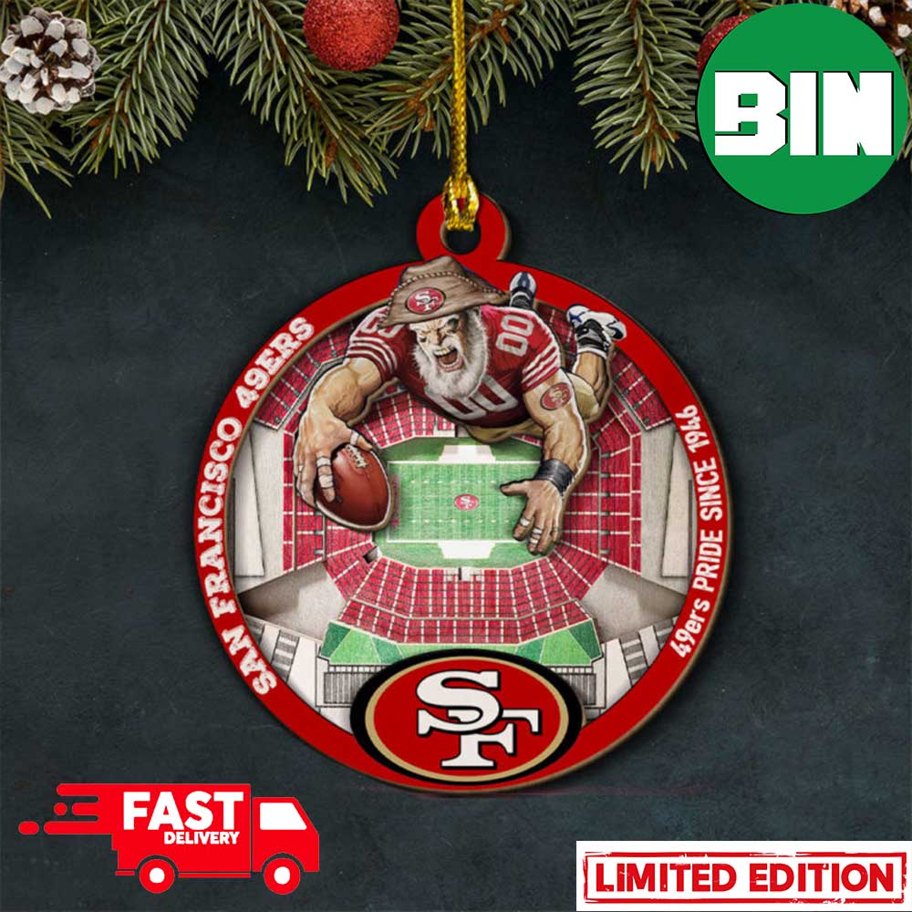 San Francisco 49ers Merry Christmas Circle Ornament