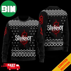 Slipknot Black Snowflakes Pattern Holiday 2023 Ugly Christmas Sweater