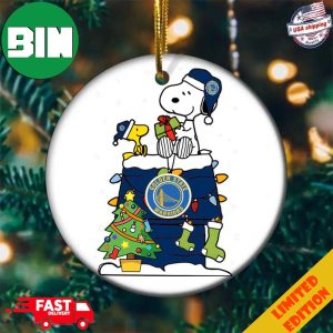 Snoopy And Woodstock Christmas Gift For Fans Golden State Warriors NBA Xmas Tree Decorations Ornament