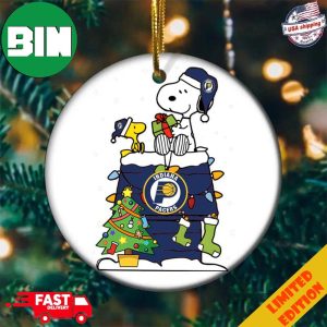 Snoopy And Woodstock Christmas Gift For Fans Indiana Pacers  NBA Xmas Tree Decorations Ornament