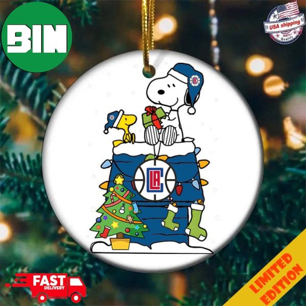 Snoopy And Woodstock Christmas Gift For Fans LA Clippers NBA Xmas Tree Decorations Ornament