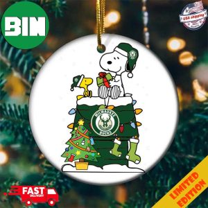 Snoopy And Woodstock Christmas Gift For Fans Milwaukee Bucks NBA Xmas Tree Decorations Ornament