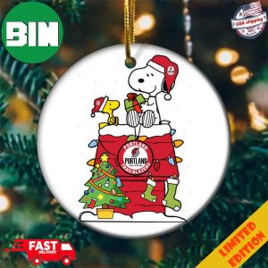 Snoopy And Woodstock Christmas Gift For Fans Portland Trail Blazers NBA Xmas Tree Decorations Ornament