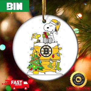 Snoopy Boston Bruins NFL Football 2023 Christmas Tree Decorations Ornament