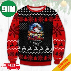 Snoopy Christmas Begins With Christ Ugly Christmas Sweater