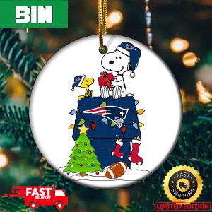 Snoopy New England Patriots NFL Football Christmas Tree Decorations 2023 Gift Ornament
