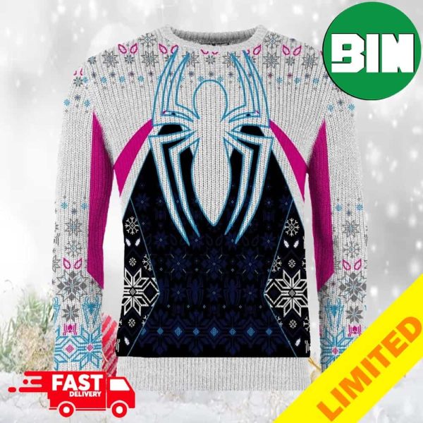 Spider-Gwen Ghost Of Multiverse Spider-Man Across The Spiderverse 2023 Gift Present Ugly Christmas Sweater