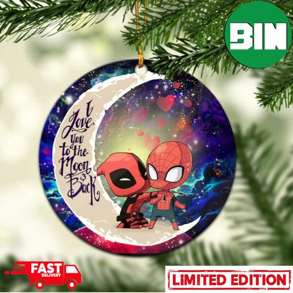 Spiderman And Deadpool Couple Love You To The Moon Galaxy Perfect Gift For Holiday Ornament