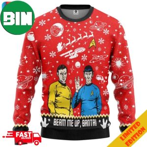 Star Trek Beam Me Up Santa Funny Ugly Sweater For Men And Women