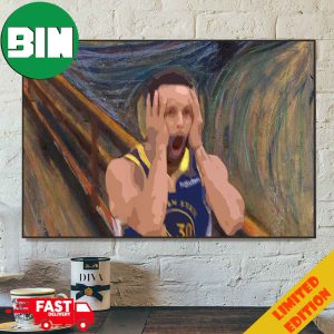 Stephen Curry Goes Crazy In Fourth Quarter Against Rockets The Scream Art Style Halloween 2023 Poster Canvas