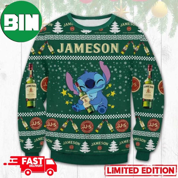 Stitch Hug Jameson For Whiskey Lovers Ugly Christmas Sweater