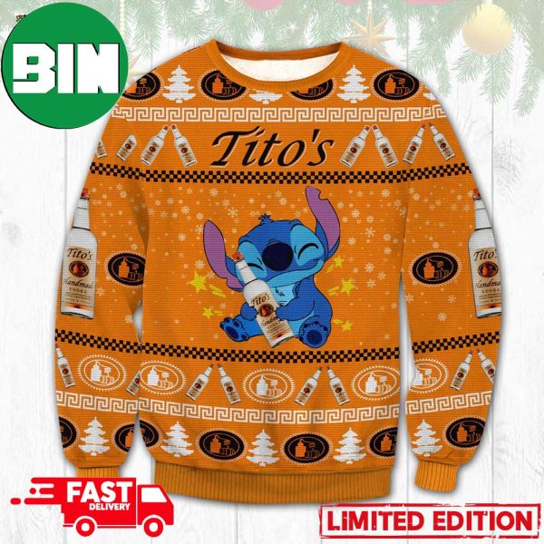 Stitch Hug Tito’s Handmade Vodka Ugly Christmas Sweater For Men And Women