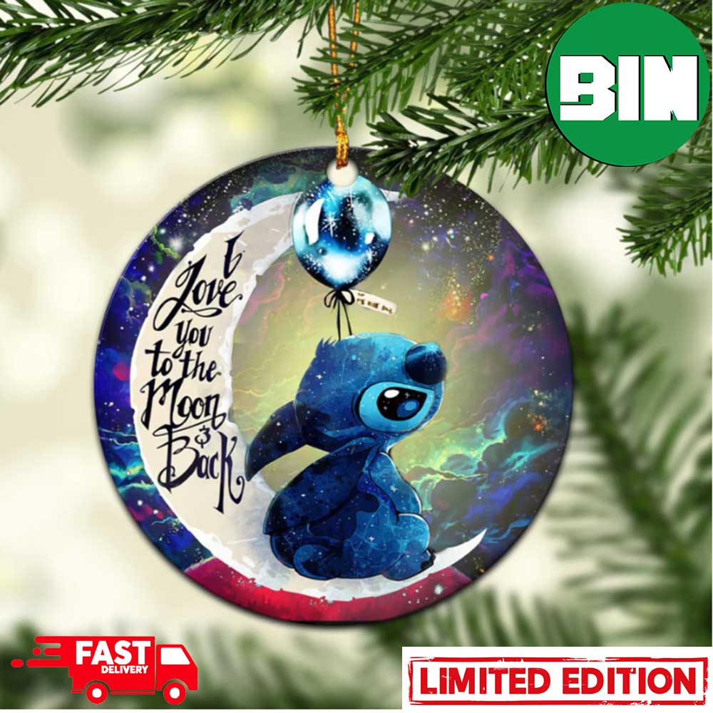 Stitch Love You To The Moon Galaxy Perfect Gift For Holiday Tree  Decorations Ornament - Binteez