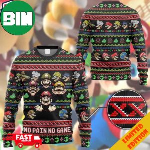Super Mario No Pain No Game Funny Ugly Sweater
