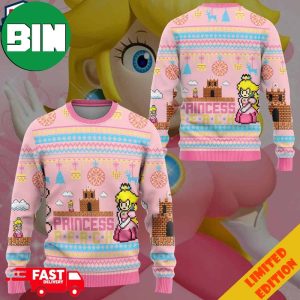 Super Mario Princess Peach Holiday 2023 Ugly Sweater