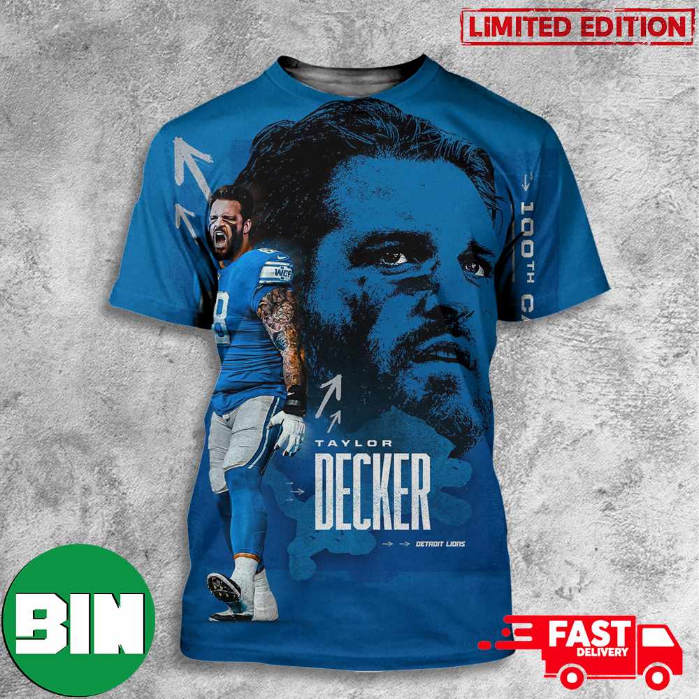 Taylor Decker Detroit Lions Men's Pro Line Name & Number Logo T