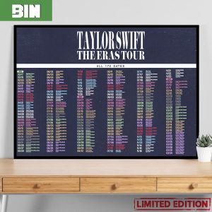 Taylor Swift The Eras Tour Movie All 172 Dates 2023-2024 Schedule List Home Decor Poster Canvas