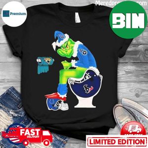 Tennessee Titans Grinch Shitting On Toilet Houston Texans And Other Teams T-Shirt