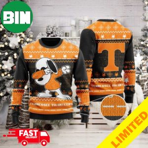 Tennessee Volunteers Snoopy Dabbing Holiday Party 2023 Xmas Gift Ugly Christmas Sweater