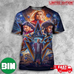 Textless Poster For The Marvels Captain Marvel Monica Rambeau Ms Marvel And Nick Fury 3D T-Shirt