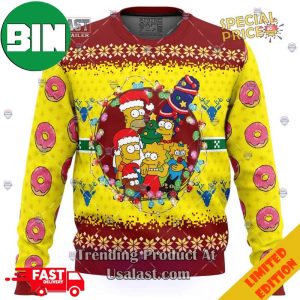 The Simpsons Family Donut Ugly Christmas Sweater 2023 For Men And Women