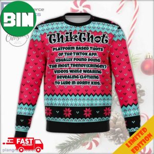 Thikthot Platform Based Thots Of The Tiktok App Ugly Christmas Sweater For Men And Women