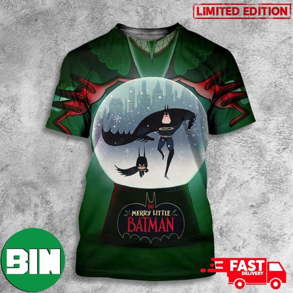 This Holiday Season Batman Alfred Pennyworth And Young Damian Wayne In Merry Little Batman 3D T-Shirt