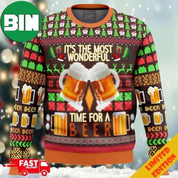 Time for a Beer Ugly Christmas Sweater For Men And Women