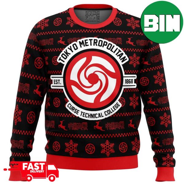 Tokyo Metropolitan Est 1868 Curse Technical College Jujutsu Kaisen Christmas Ugly Sweater