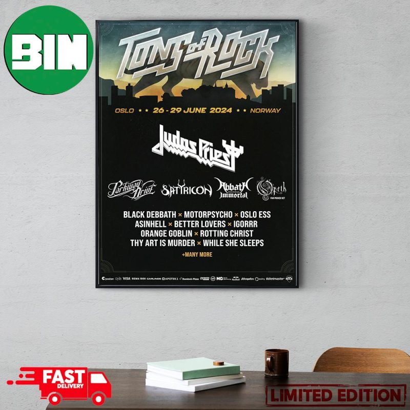 Tons Of Rocks Oslo Norway 26 29 June 2024 Judas Priest Line Up List   Tons Of Rocks Oslo Norway 26 29 June 2024 Judas Priest Line Up List Home Decor Poster Canvas 800x800 