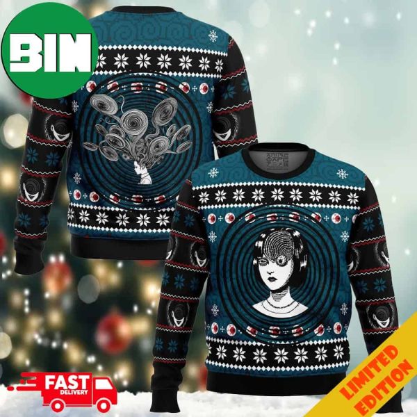 Uzumaki Junji Ito Ugly Christmas Sweater 2023 Anime Ape For Men And Women