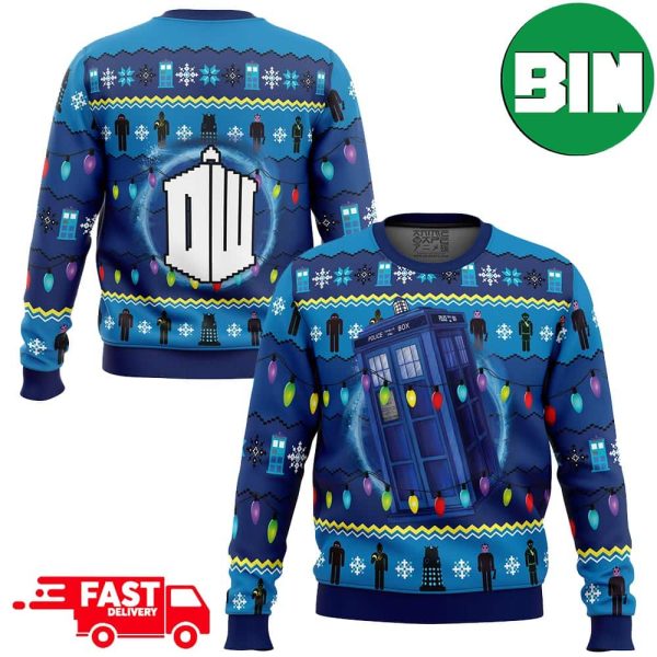 WHO’S Outside Doctor Who Holiday 2023 Xmas Gift Ugly Christmas Sweater