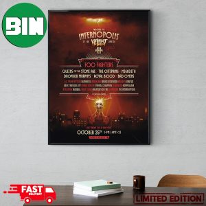 Welcome To Infernopolis 27 to 30 June 2024 Hellfest Foo Fighters And Queens Of The Stone Age Megadeth Poster Canvas