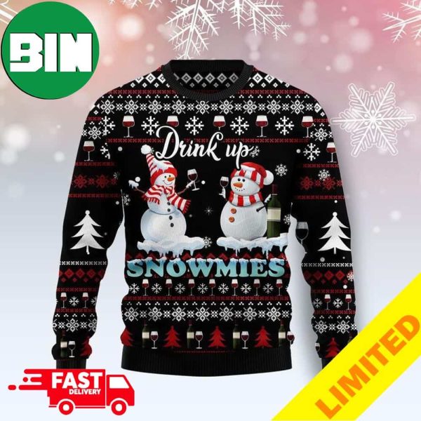 Wine Snowmies Xmas Funny 2023 Holiday Custom And Personalized Idea Christmas Ugly Sweater