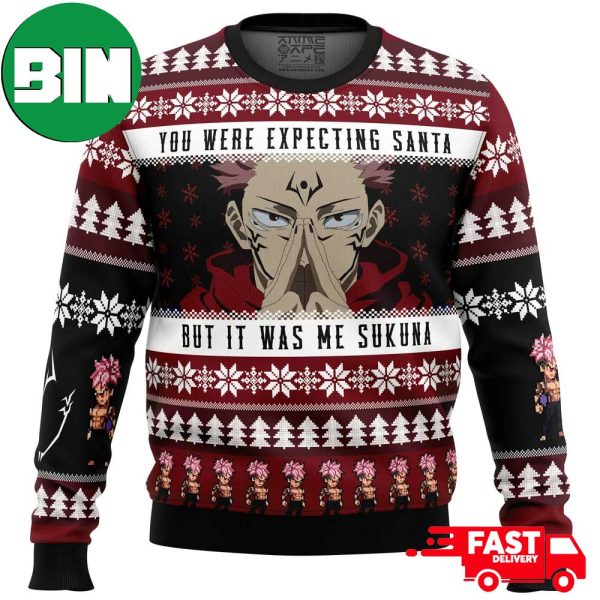 You Were Expecting Santa But It Was Me Ryomen Sukuna Jujutsu Kaisen Christmas Gift Ugly Sweater