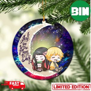 Zenitsu And Nezuko Chibi Demon Slayer Love You To The Moon Galaxy Perfect Gift For Holiday Ornament