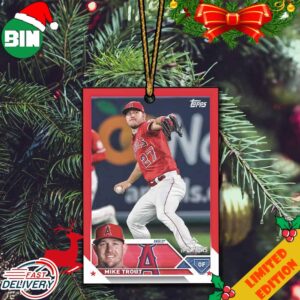 2023 Topp x MLB Players Clubhouse Exclusive Baseball Mike Trout Los Angeles Angels Christmas 2023 Ornament