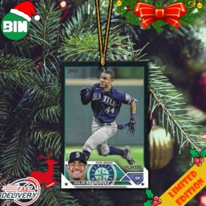 2023 Topp x MLB Players Clubhouse Exclusive Baseball Seattle Mariners Julio Rodriguez Christmas 2023 Ornament