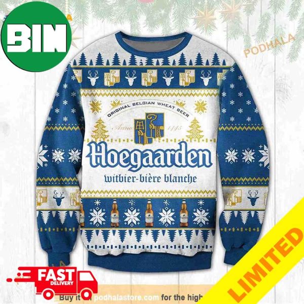 3D Hoegaarden Xmas Funny 2023 Holiday Custom And Personalized Idea Christmas Ugly Sweater