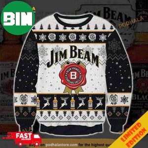 3D Jim Beam Whiskey 1795 Funny Ugly Sweater Christmas For Men And Women