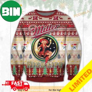 3D Miller Highlife Xmas Funny 2023 Holiday Custom And Personalized Idea Christmas Ugly Sweater