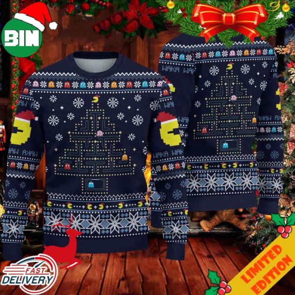 8Bits Ghost And Pacman Ugly Sweater