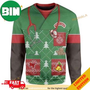 African American Nurse 3D Christmas Funny Ugly Sweater
