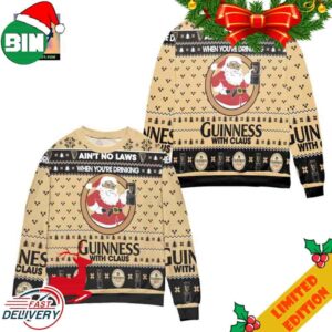 Ain’t No Laws When Youre Drinking Guinness With Claus Ugly Christmas Sweater For Men And Women